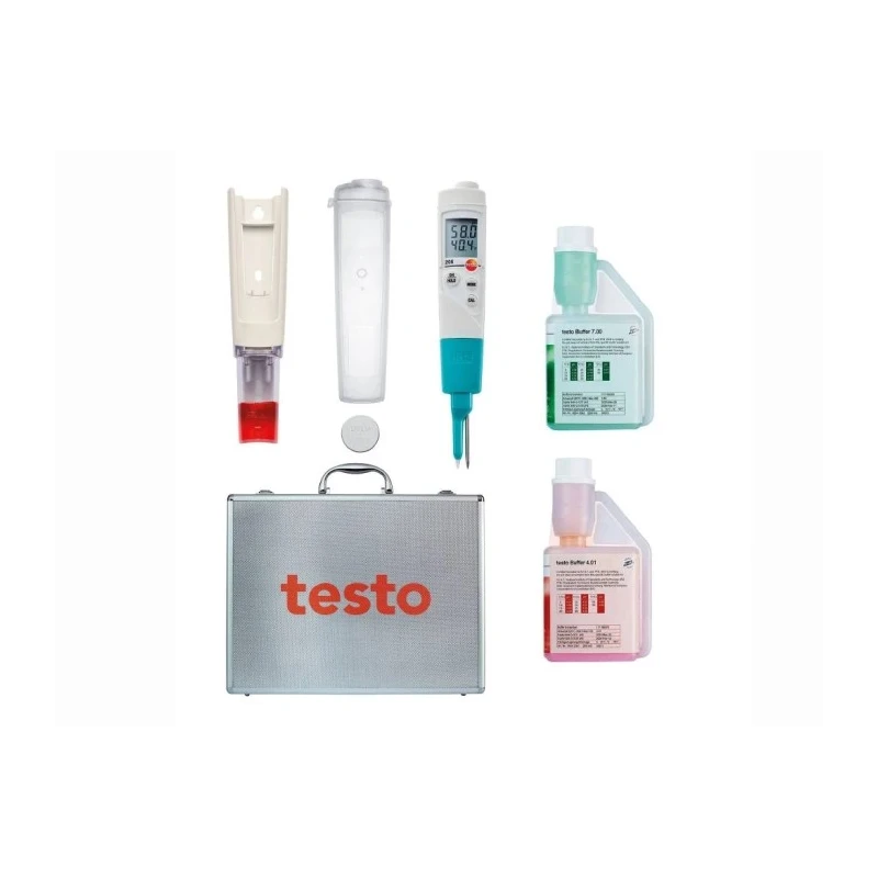 Testo pH Meter 2 Channels, 0 to 14 pH Measuring Range, ±0.02 pH Accuracy, 0.01 pH Resolution, 60 °C Max 0563 2066