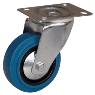Guitel Hervieu Swivel Castor, 150 kg Load Capacity, 100 mm Rubber Wheel, Pressed Steel Frame, Model 1277221