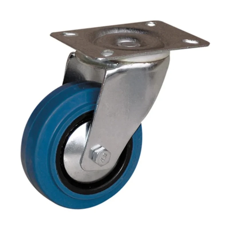 Guitel Hervieu Swivel Castor, 150 kg Load Capacity, 100 mm Rubber Wheel, Pressed Steel Frame, Model 1277221