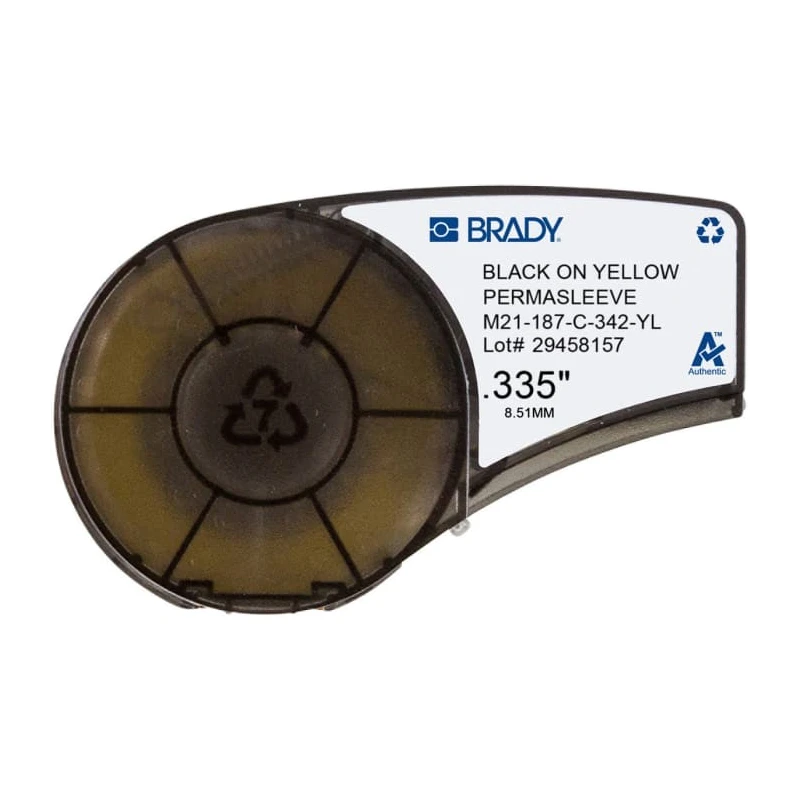 Brady R4300 Heat Shrink Cable Marker Black on Yellow 3.8mm Max Cable Diameter 1.6mm Min Cable Diameter M21-187-C-342-YL