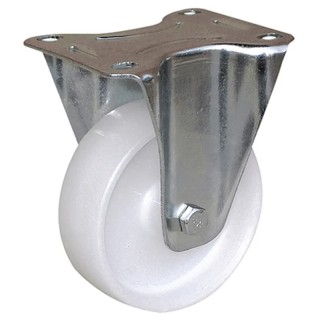 Guitel Hervieu Fixed Polypropylene Castor Wheel, 100 mm Diameter, 100 kg Load Capacity, Bright Zinc Plated Pressed 5080405