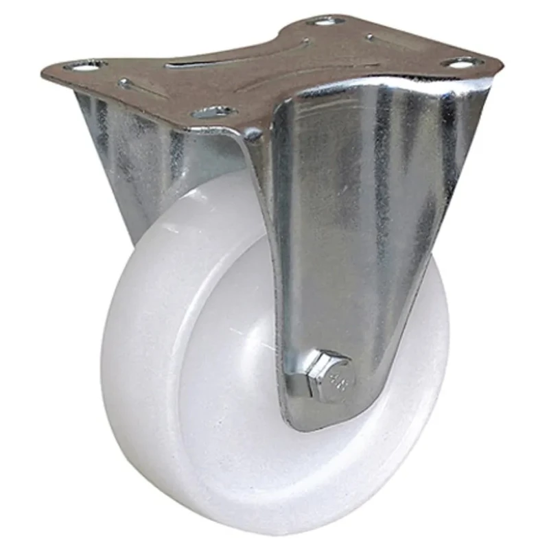 Guitel Hervieu Fixed Polypropylene Castor Wheel, 100 mm Diameter, 100 kg Load Capacity, Bright Zinc Plated Pressed 5080405