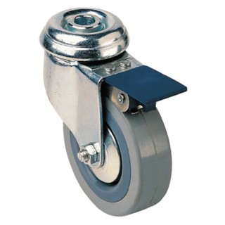Guitel Hervieu Braked Swivel Castor 60 kg Load Capacity 75 mm Rubber Wheel 313727