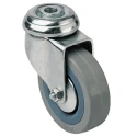 Guitel Hervieu Swivel Castor 60 kg Load Capacity 75 mm Rubber Wheel Bright Zinc Plated Pressed Steel Frame 313707