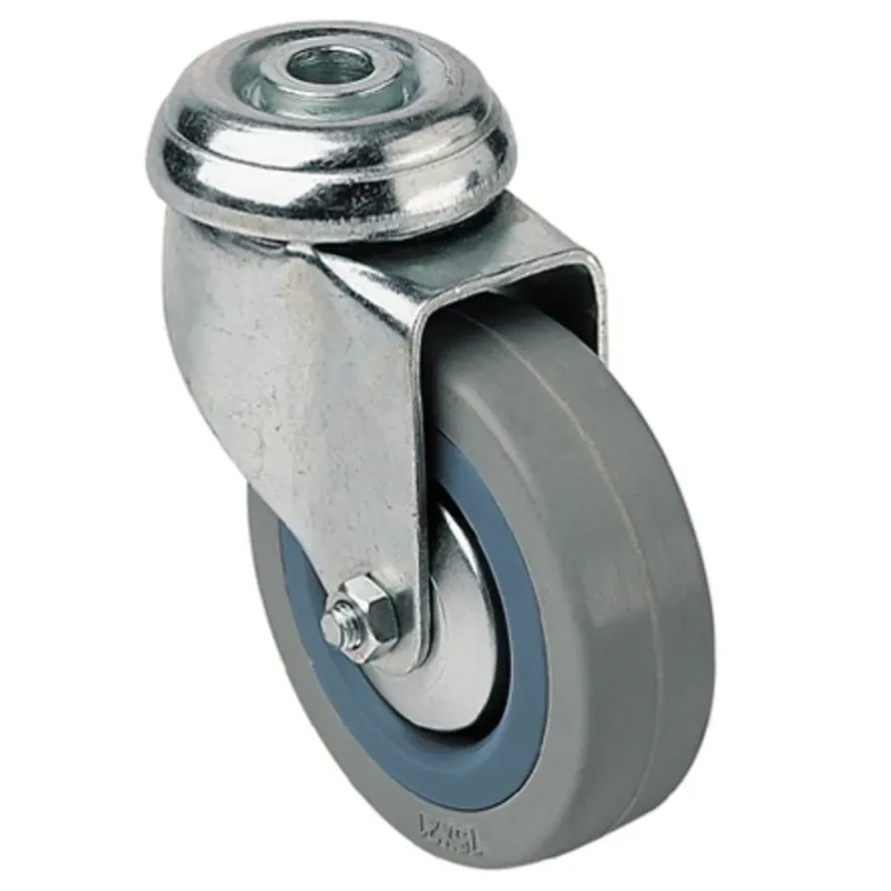 Guitel Hervieu Swivel Castor 60 kg Load Capacity 75 mm Rubber Wheel Bright Zinc Plated Pressed Steel Frame 313707