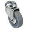 Guitel Hervieu Swivel Castor 60 kg Load Capacity 75 mm Rubber Wheel Bright Zinc Plated Pressed Steel Frame 313707
