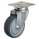 Guitel Hervieu Swivel Castor 60 kg Load Capacity 75 mm Rubber Wheel Bright Zinc Plated Frame 366702