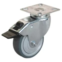 Guitel Hervieu Braked Swivel Castor 40 kg Load Capacity 50 mm Rubber Wheel 366522