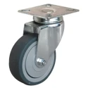 Guitel Hervieu Swivel Castor, 40 kg Capacity, 50 mm Wheel Diameter, Rubber Wheel, Bright Zinc Plated Frame, Model 366502