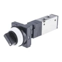 SMC Pneumatic Manual Control Valve Twist Selector 5/2 Function G 1/8 Port Size, Aluminium Alloy Body EVZM550-F01-34B