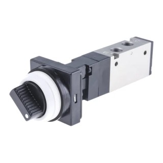 SMC Pneumatic Manual Control Valve Twist Selector 5/2 Function G 1/8 Port Size, Aluminium Alloy Body EVZM550-F01-34B