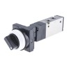SMC Pneumatic Manual Control Valve Twist Selector 5/2 Function G 1/8 Port Size, Aluminium Alloy Body EVZM550-F01-34B