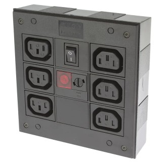 Bulgin 10A 250V AC 6 Gang Socket Bar with 2m Cable IEC C13 Fused PXD701/061/10/1