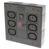 Bulgin 10A 250V AC 6 Gang Socket Bar with 2m Cable IEC C13 Fused PXD701/061/10/1