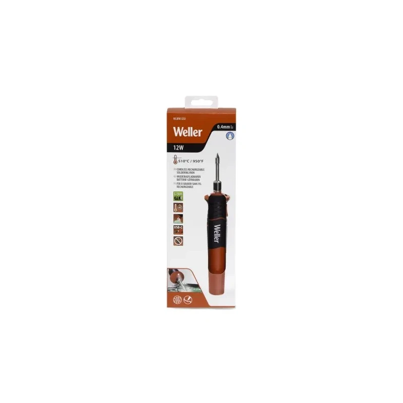 Weller Battery Soldering Iron 12W USB Rechargeable Electric Soldering Iron with 510°C Tip Temperature for WLBRK12EU