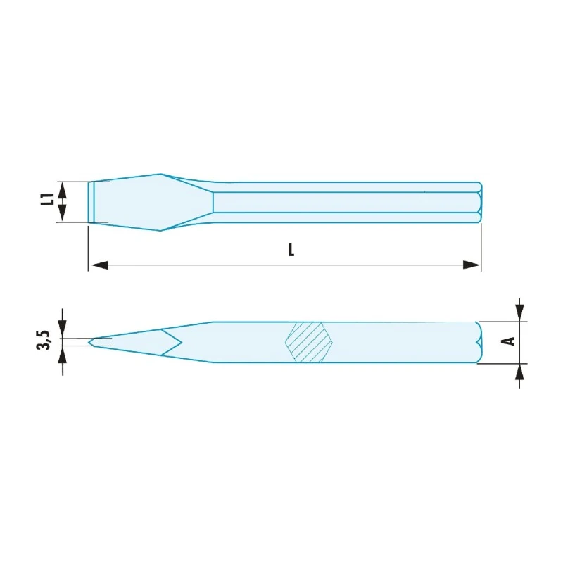 Facom Beryllium Copper Alloy Flat Chisel, 350 mm Length, 19 mm Blade Width 265.28SR