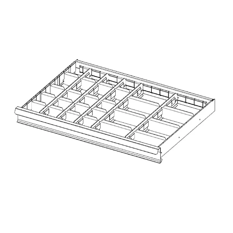 Facom Drawer Unit with 27 Drawers, 200 mm Height, Galvanised Metal Sheet, Wall Mount 2930.C2