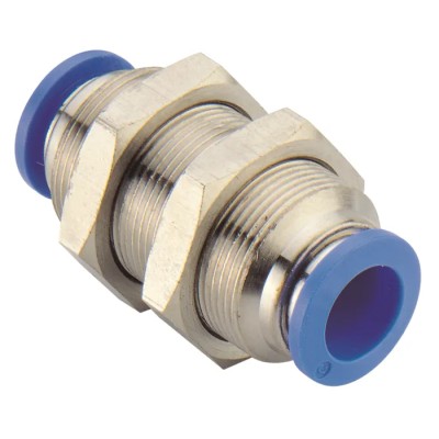RS PRO Bulkhead Connector Push-In Pneumatic Fitting 6 mm × 6 mm Operating Pressure 10.2 bar 235-1214