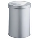 Durable 30L Grey Steel Fire Retardant Waste Bin with Self-Extinguishing Lid 330610