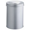 Durable 30L Grey Steel Fire Retardant Waste Bin with Self-Extinguishing Lid 330610