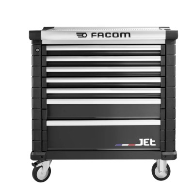 Facom 7 Drawer Wheeled Roller Cabinet Tool Chest Black 1m x 575mm x 1m JET.7NM4APF