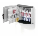 Durable Silver Aluminium Wall-mounted Key Cabinet 54 Key Clips Capacity 197723