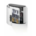 Durable Silver Aluminium Wall-mounted Key Cabinet 54 Key Clips Capacity 197723