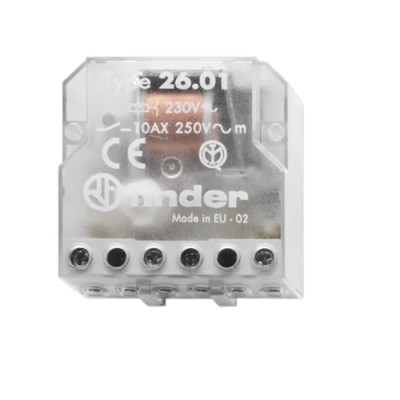 Finder Panel Power Relay 12V AC Coil, 10A Switching Current, Silver Alloy Contact Material, Panel Mount 26.01.8.012.0000