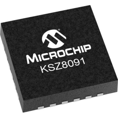 Microchip 24-Pin QFN Ethernet Transceiver 3.3 V 100 Mbps KSZ8091RNAIA-TR