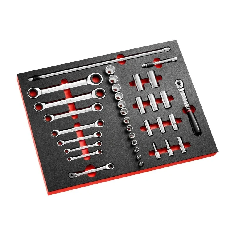 Facom 35-Piece 3/8", 1/4" Drive 6 Point Socket Set MODM.JL2U