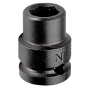 Facom 1 1/16 in 1/2 in Drive Standard Impact Socket, Chrome Molybdenum Steel, 43mm Length NS.1P1/16A
