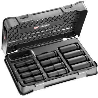 Facom 12-Piece 1/2 in 6 Point Impact Socket Set Chrome Molybdenum Steel Manganese Phosphate Finish NS.405B