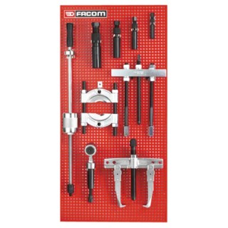Facom Bearing Puller Kit, 8-Piece, General Engineering Kit with Sliding Leg Puller, Separator, Beam, Clamps, Slide U.JA3
