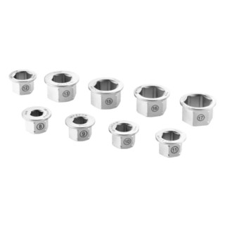 Facom Open End Reduction Bush Set Insert Sizes 8 mm to 18 mm, Chrome Finish 464.MKIT