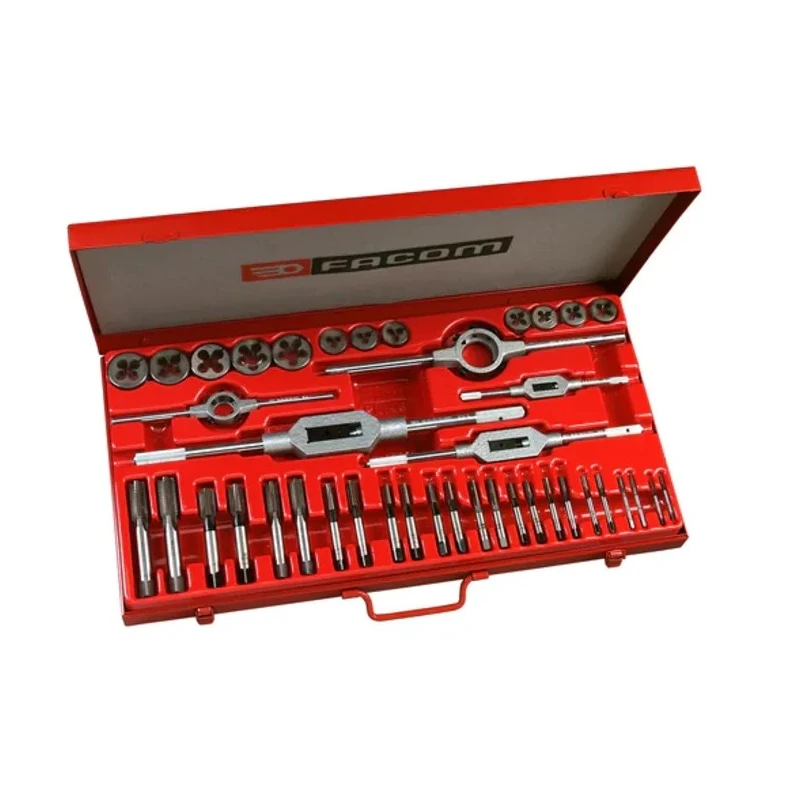 Facom 41-Piece HSS Tap & Die Set, Minimum Tap Size M3, Maximum Tap Size M18, HSS Material 221.227J2