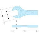 Facom Open Ended Insert Spanner Insert 12 x 7 mm, 23 mm Size, Chrome Finish 20.23