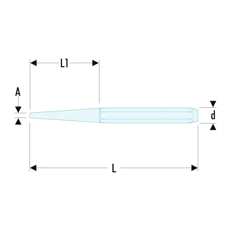 Facom Zinc Plated Drift Punch, 5mm Shank Diameter, 150mm Overall Length 246.5