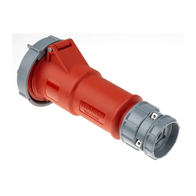 MENNEKES Industrial Power Connector 32A 400V 4-Pole Red Cable Mount IP67 PowerTOP 