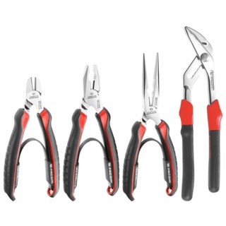 Facom 4-Piece Combination Plier Set with Combination Pliers, Cutters, Long Nose Pliers, Water Pump Pliers CPE.A1