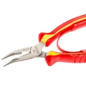 Facom High Carbon Steel 1-Piece Round Nose Plier 160mm Overall with 50mm Serrated Angled Jaw, VDE/1000V Approved 195A.16VE