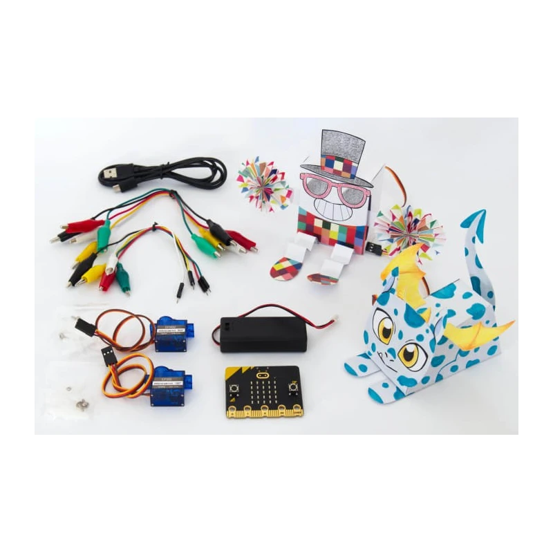 Okdo BBC Micro:bit Add-on Paper Robot Kit with micro:bit v2 Board and Accessories OKDOBPRK