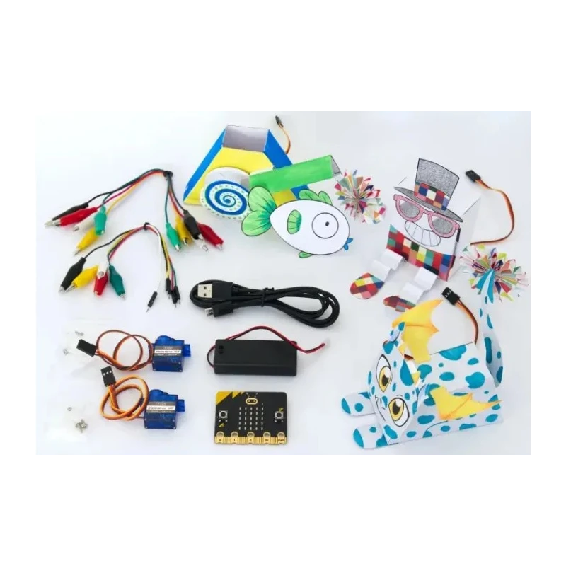 Okdo BBC Micro:bit Add-on Paper Robot Kit with micro:bit v2 Board and Accessories OKDOBPRK
