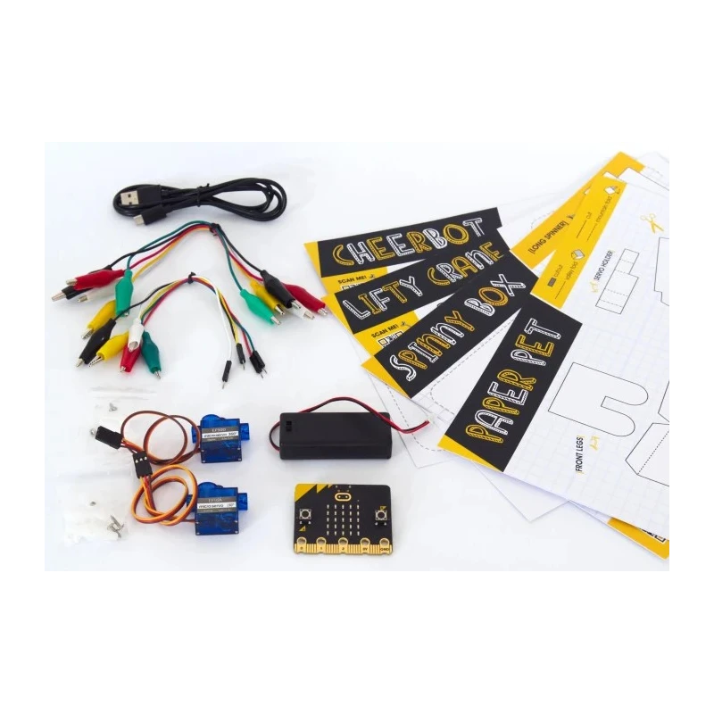 Okdo BBC Micro:bit Add-on Paper Robot Kit with micro:bit v2 Board and Accessories OKDOBPRK