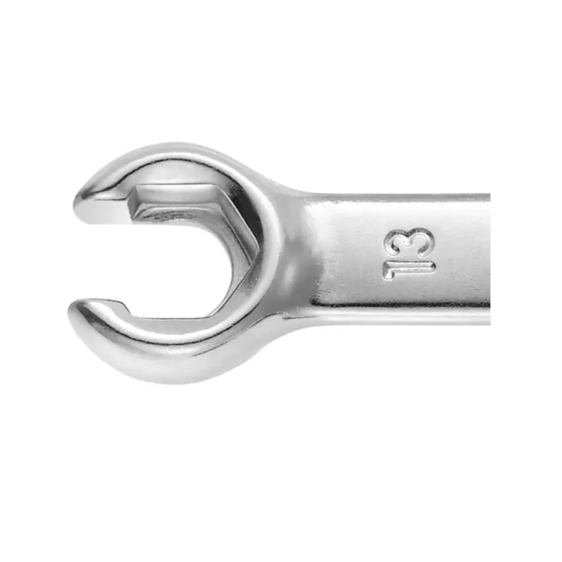 Facom Flare Nut Spanner Double Ended Metric 7 to 19 mm, Chrome Vanadium Steel Satin Chrome Finish 43.10X11