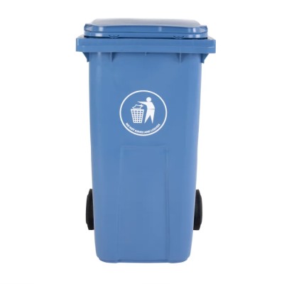 RS PRO 120L Blue Flip Polypropylene Dustbin 120 L Capacity Wheeled Bin with Flip Lid 236-4385