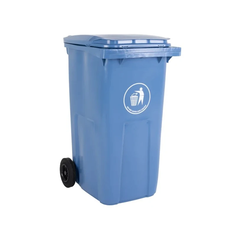 RS PRO 120L Blue Flip Polypropylene Dustbin 120 L Capacity Wheeled Bin with Flip Lid 236-4385