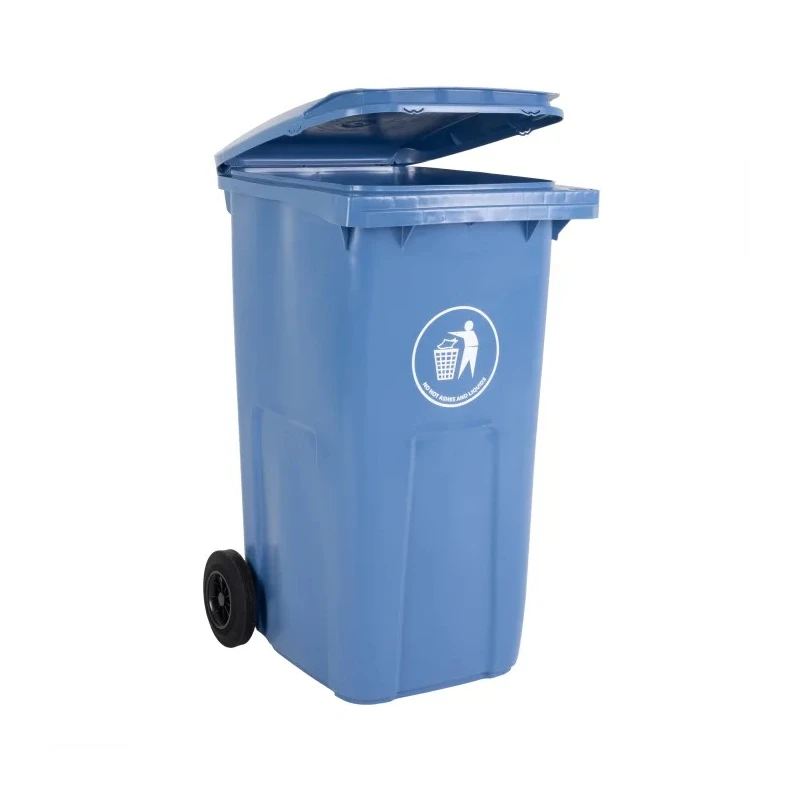 RS PRO 120L Blue Flip Polypropylene Dustbin 120 L Capacity Wheeled Bin with Flip Lid 236-4385