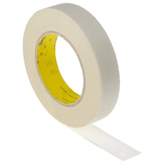 3M Scotch 361 Cloth Tape White, 25mm Width x 55m Length, Glass Cloth Backing, Silicone Adhesive 361X25,4