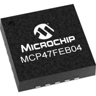 Microchip Digital to Analogue Converter DAC 8 bit 4-Channel Serial-I2C 20-Pin QFN MCP47FEB04-E/MQ