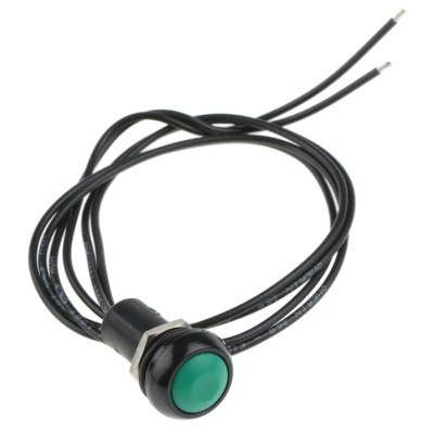 APEM IP Series Momentary Push Button Switch, Green Actuator, Panel Mount, 13.6 mm Cutout, SPST, IP67 IPR3FAD-3